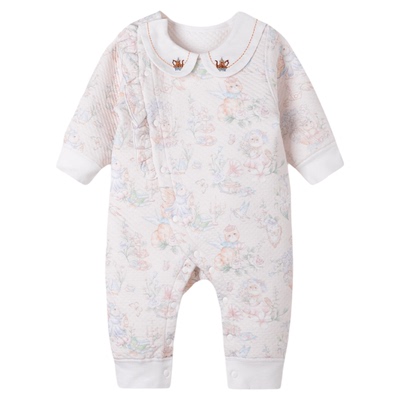 婴儿衣服秋冬款夹棉连体衣