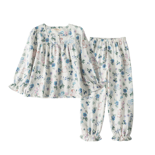 儿童睡衣A类全棉秋季长袖女童家居服套装夏季薄款亲子服母女装