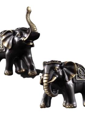 全铜富贵吉象一对招财家居玄关电视柜书柜办公室桌面轻奢高档摆件