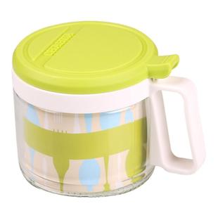 茶花盐罐调料罐厨房放盐调味盒家用组合装四格一体防潮玻璃调料瓶