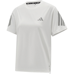 滔搏adidas阿迪达斯女子圆领上衣运动休闲短袖T恤JZ5115