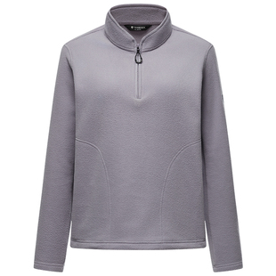 坦博尔25秋冬新款双面抓绒女款半拉链弹力上衣保暖外套TB5562552A