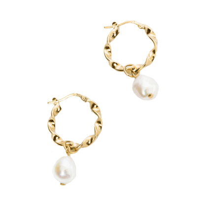 小众圆圈法式风珍珠耳环现货