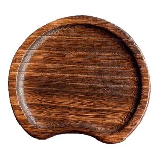 实木喝茶小托盘半月形烧桐木质茶盘中式复古果盘木碟下午茶点心盘