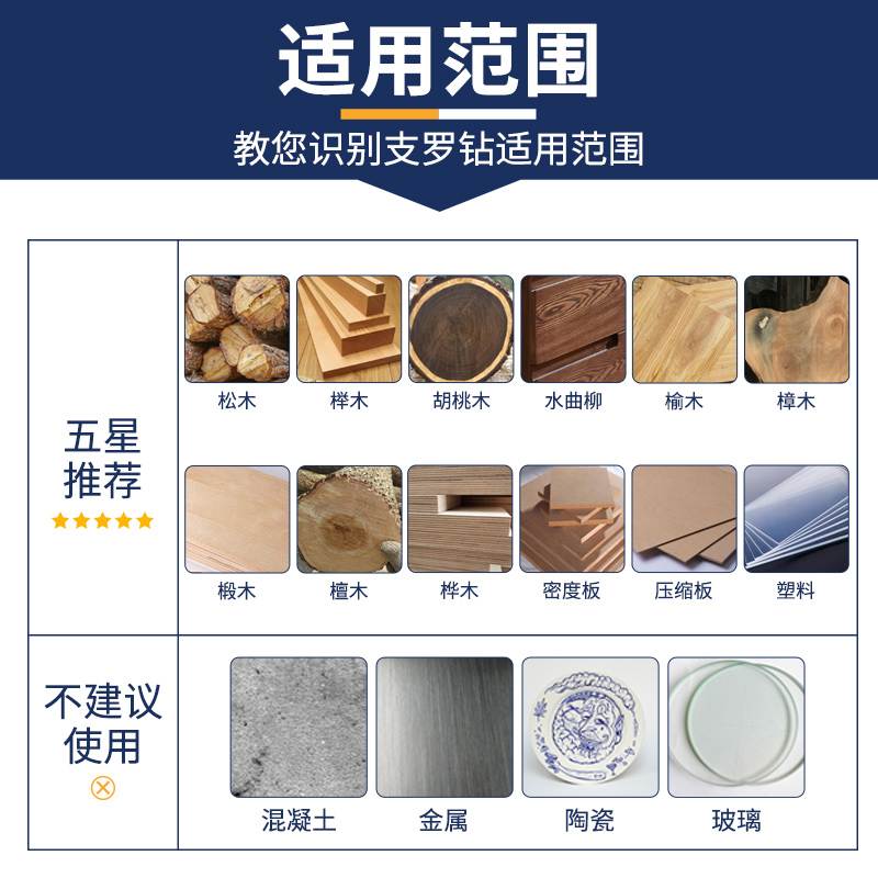 迪跃木工支罗钻 加长打孔钻头 木板18木头转孔麻花开孔器大全