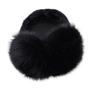 白色甜美可爱毛绒耳罩冬季女学生骑车保暖防寒可折叠防风耳包耳套