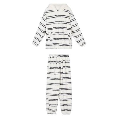 馨帮帮Homedres小狗连帽条纹睡衣