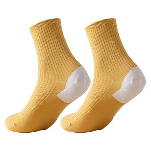 雅鹿防裂脚后跟干裂的袜子女士冬防干裂开裂防足裂脚裂纯色棉袜子