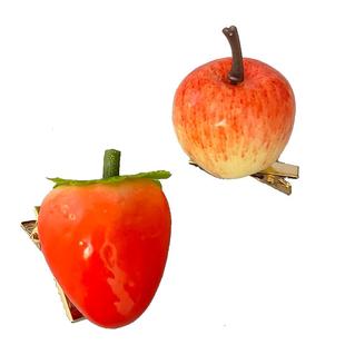 趣味可爱搞怪仿真萝卜水果草莓樱桃侧边创意夹卡子儿童柠檬发饰品