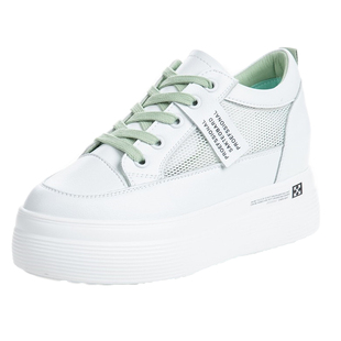 矮个子鞋子女显高春夏搭配裙子内增高厚底增高8cm网面透气小白鞋