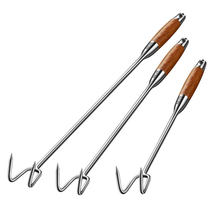 316不锈钢捞肉钩长杆抓肉钩子烧腊煮卤猪肉炸扣肉勾商用熟食专用