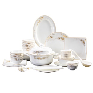 景德镇陶瓷餐具套装碗盘高颜值骨瓷碗碟套装家用2026新款碗具乔迁