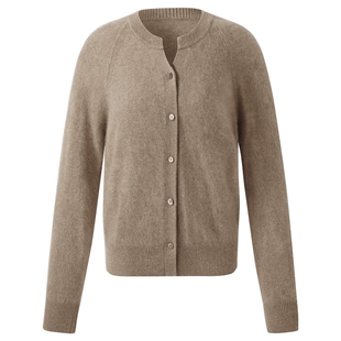 歌莉娅羊绒短开衫女秋冬流行穿搭上衣修身显瘦毛衣外套1CNL6J0Y0