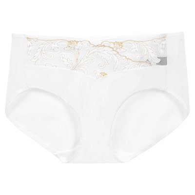 Liza Cheng Roccoco系列扣花贴布刺绣内裤中腰三角裤女L200211