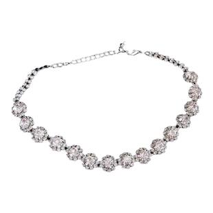 爆闪满钻项链女小众设计感轻奢高级锆石锁骨链choker项圈百搭颈链