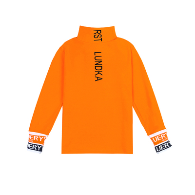 男童长袖t恤秋上衣超好看2025新款冬季纯棉内搭白色半高领打底衫