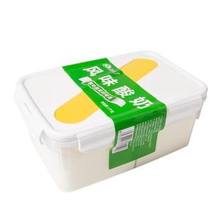 顺丰快递新疆西域春饭盒装酸奶1kg老酸奶原味风味大桶装中通快递