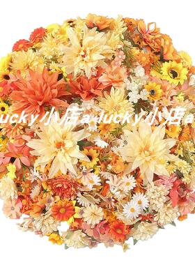 仿真菊花假花簪花草帽花装饰绢花