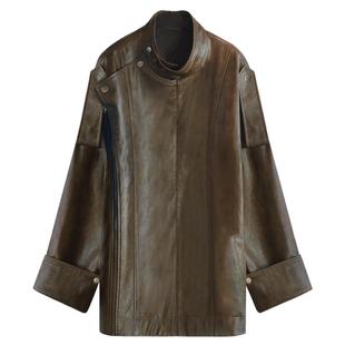 【折扣季】COCOBELLA手工擦色PU环保皮衣外套女机车夹克PU3002-2