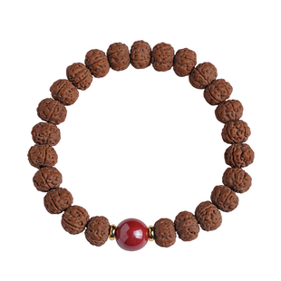 一代老树王五瓣小金刚菩提单圈手串原籽矮桩爆肉佛珠文玩配饰手链