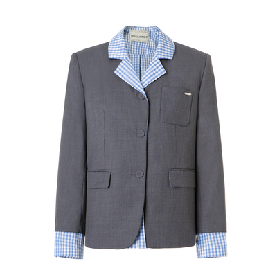 HSIYOUNWOO休闲羊毛混纺西装外套