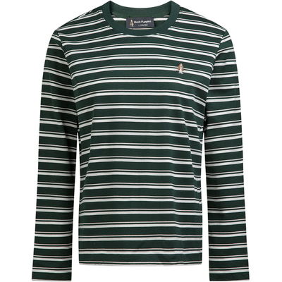 暇步士女装全棉条纹长袖T恤