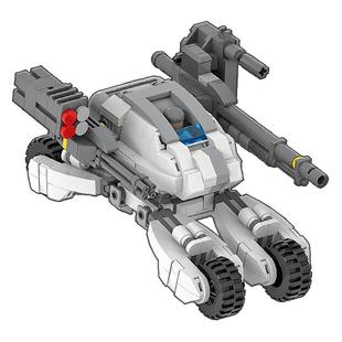 日骎原创 拼装颗粒积木MOC 科幻军事载具载人四轮机甲 机器人玩具