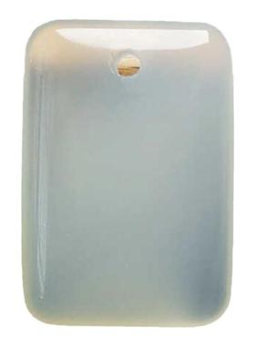 天然小方牌男女挂件白色玛瑙玉坠