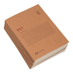 A4牛皮纸康奈尔横线本车线本子简约文艺工作记事本学生日记本复古英语本格子本网格本空白本笔记本加厚大号本