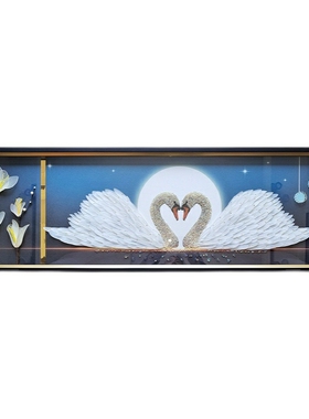 现代轻奢卧室床头轻奢手工实物画