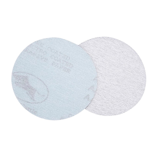 2寸圆盘砂纸背绒片打磨抛光植绒白砂纸片50MM金牛干磨自粘拉绒片