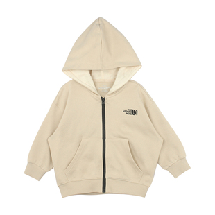 大耳象女童纯色拉链连帽卫衣外套2026春季新款宝儿纯棉休闲上衣