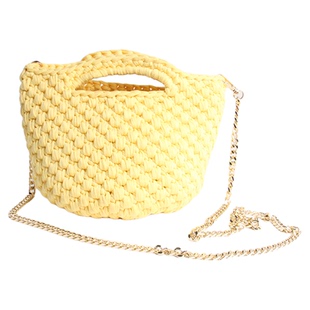 泫雅同款手工包包diy材料包成品包可爱菠萝布条线手钩斜挎编织包