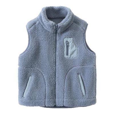 儿童羊羔绒马甲秋冬季女童摇粒绒加绒马夹男童中大童加厚保暖坎肩