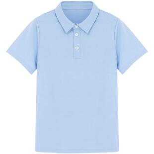 euv 男童polo衫儿童短袖速干t恤女童翻领夏季白色校服中大童衬衣
