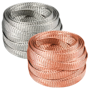 紫铜编织带接地线镀锡软连接扁铜线6/10/25/35平方跨接裸线导电带