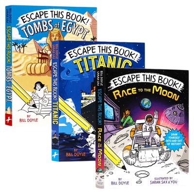 预售逃离这本书系列3册 英文原版 Escape This Book! Titanic 泰坦尼克号奔向月球埃及古墓儿童互动冒险读物 小学中高年级课外阅读