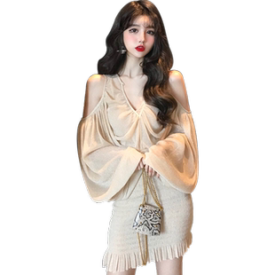 打底裙显身材褶皱紧身裙包臀短裙子磨毛秋季性感辣妹气质连衣裙女