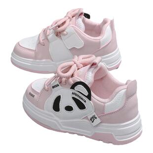 芭芭鸭童鞋女童厚底运动鞋2024年春款新款熊猫鞋儿童男童防滑板鞋