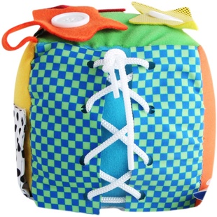 宝宝布艺玩具骰子幼儿园学习道具积木穿衣技能训练系鞋带纽扣拉链