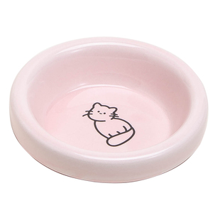 Petdebby陶瓷猫碗大口径猫咪饭碗宠物幼猫小型犬粮碗水碗增高PE碗