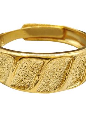 网红爆款仿黄金戒指送送朋友磨砂