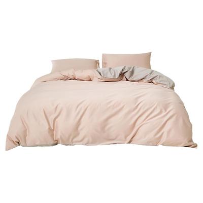 四件套亲肤全棉简约纯色双拼