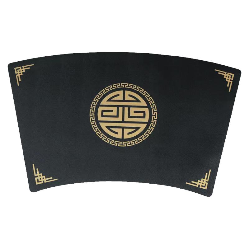 扇形餐桌垫高级感中式仿水仿油家用圆桌皮革隔热垫高端西餐垫盘垫