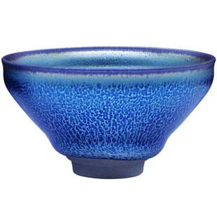 滋心堂 手工建阳建盏翁书杰蓝麒麟茶盏原矿天目盏主人杯对杯礼品