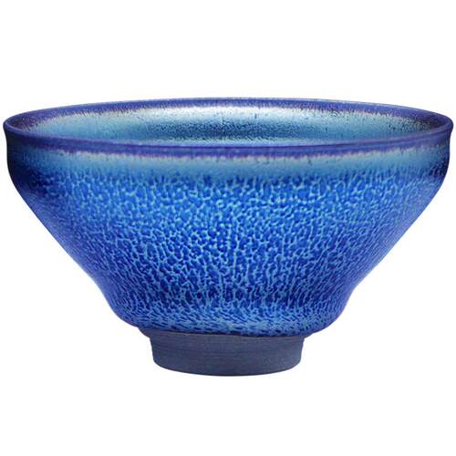 滋心堂 手工建阳建盏翁书杰蓝麒麟茶盏原矿天目盏主人杯对杯礼品