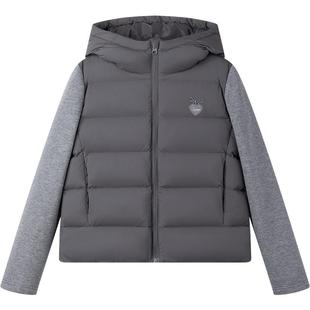 MUCMUKN【实穿时髦】针织拼接羽绒服90白鸭绒保暖时尚外套女童冬