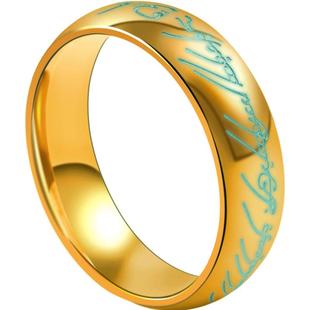 夜光魔戒指环王钛钢戒指男嘻哈潮街头潮男个性单身韩版不感温变色