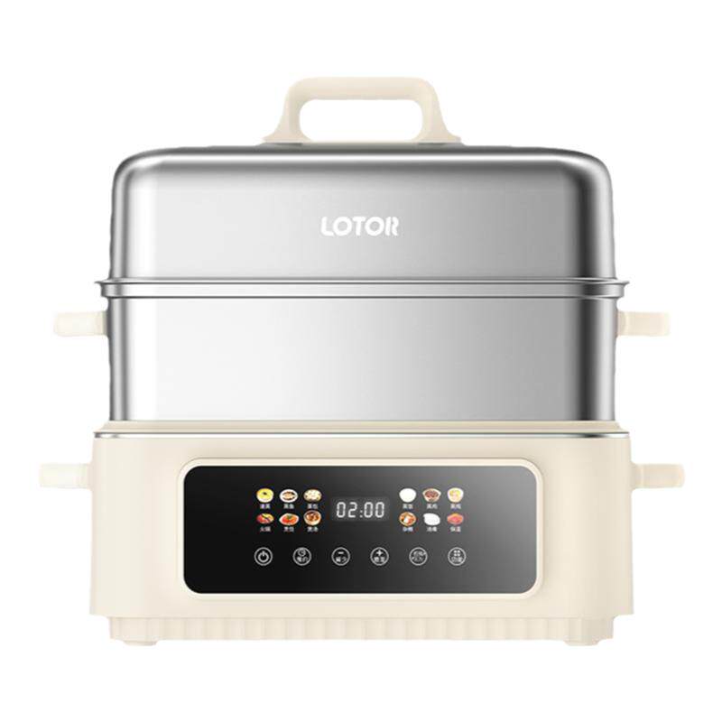 lotor徕多不锈钢全钢电蒸锅家用多功能三层2025新款蒸煮炖一体锅