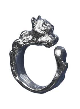猫咪戒指戒指师尧纯银宠物